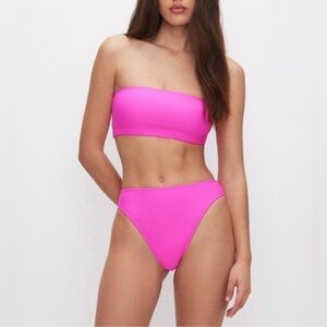 GOOD‎ AMERICAN NWT Neon Hot Pink Better Band bikini Two Piece Size Small